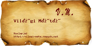 Világi Máté névjegykártya